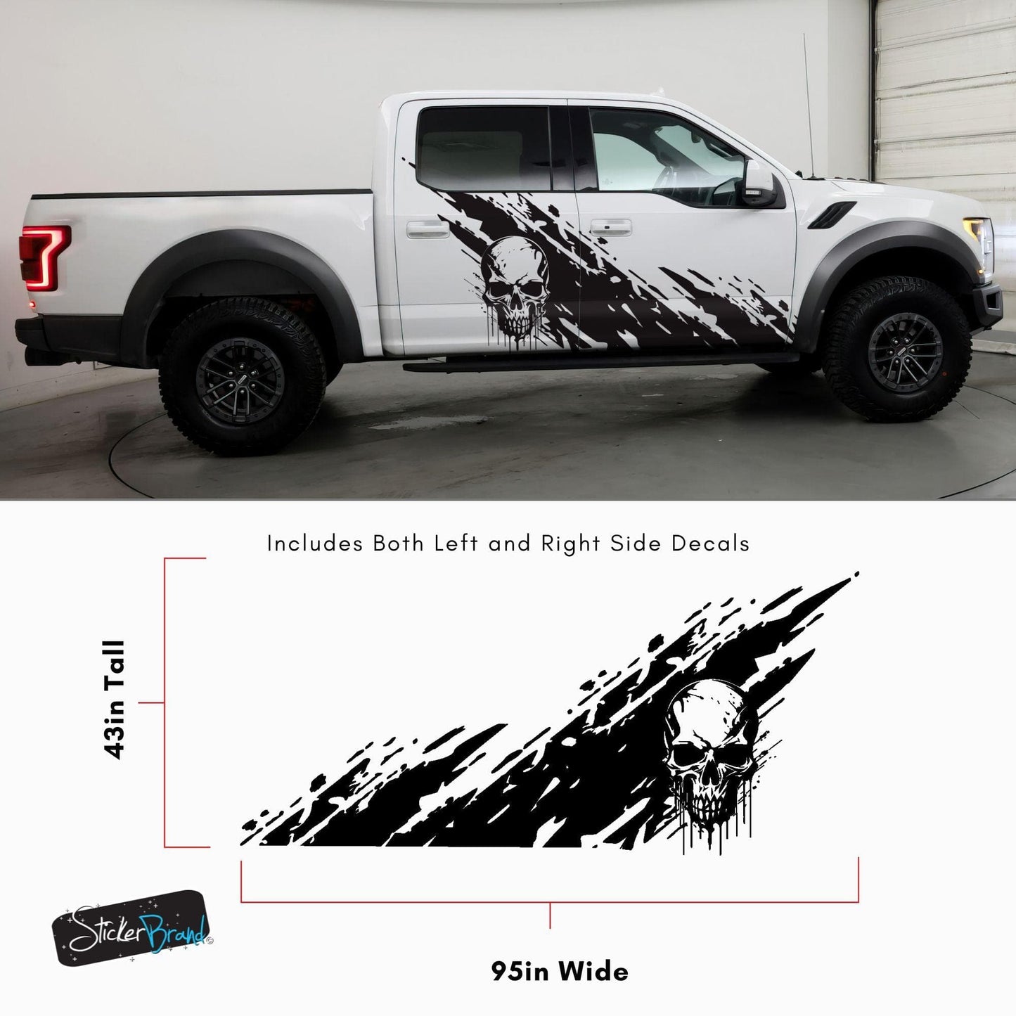 Skull Mud Splash Truck Graphic Decal. #6812