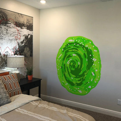 Green Time Portal Swirl Wormhole Wall Decal Sticker – Sci-Fi Room Decor. #6802