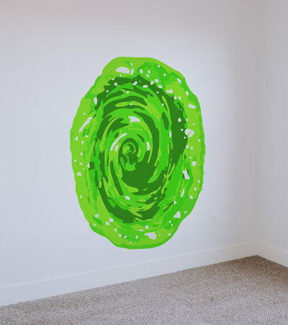 Green Time Portal Swirl Wormhole Wall Decal Sticker – Sci-Fi Room Decor. #6802