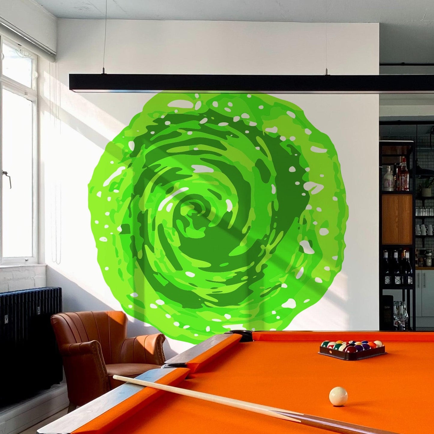 Green Time Portal Swirl Wormhole Wall Decal Sticker – Sci-Fi Room Decor. #6802