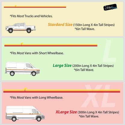 Surf Wave Truck / Car Decal. Overland Stripes Decal Sticker. Universal Fit for most Vehicles. #7051
