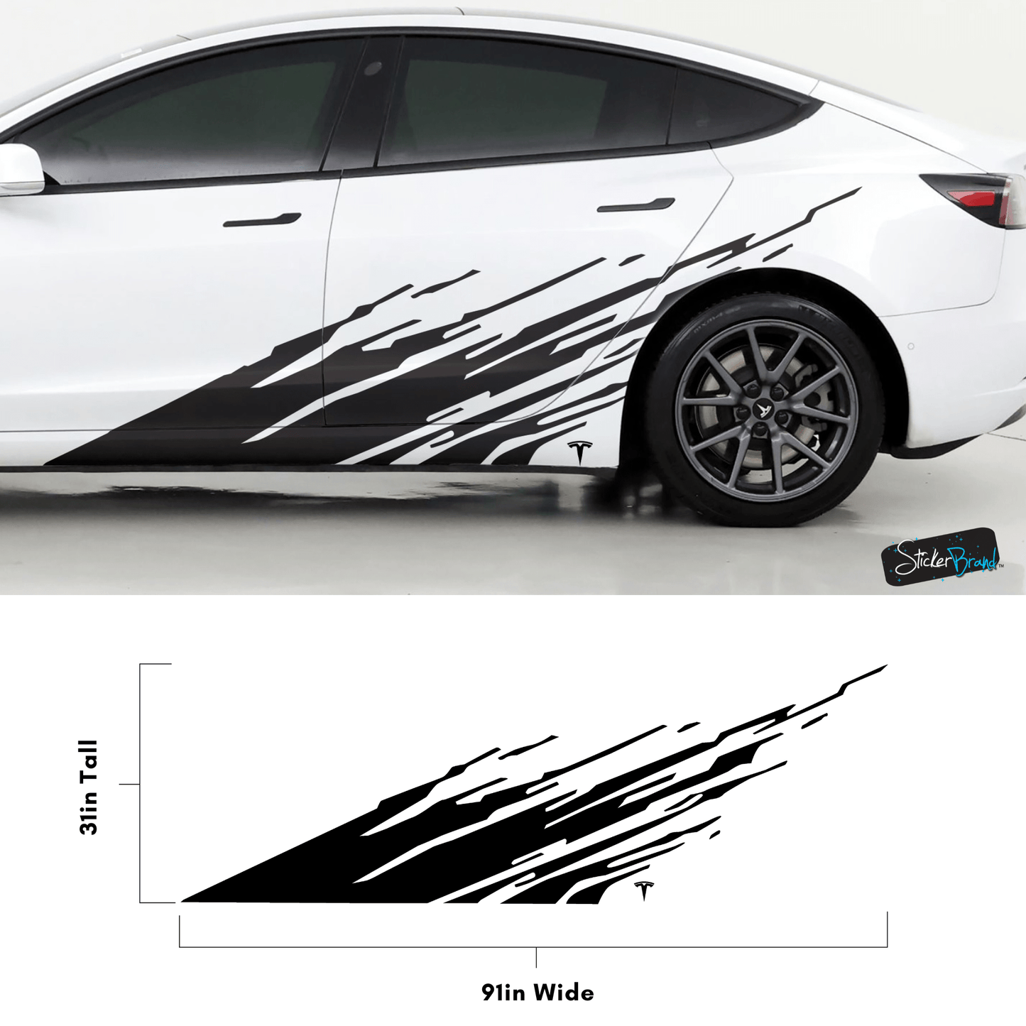 Tesla Graphic Decal. Digital Splash Design. #6793