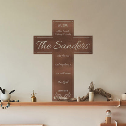 Personalized Christian Cross Metal Wall Sign. Custom Bible Verse and Name. #M1020