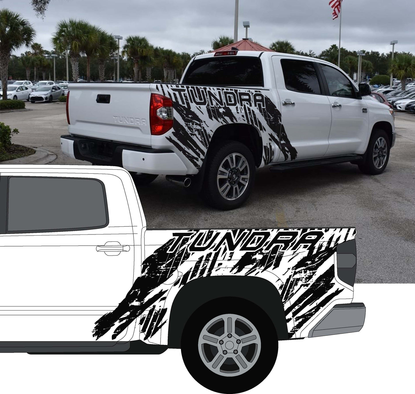 Toyota Tundra Graphic Decal Mud Splash. #6247