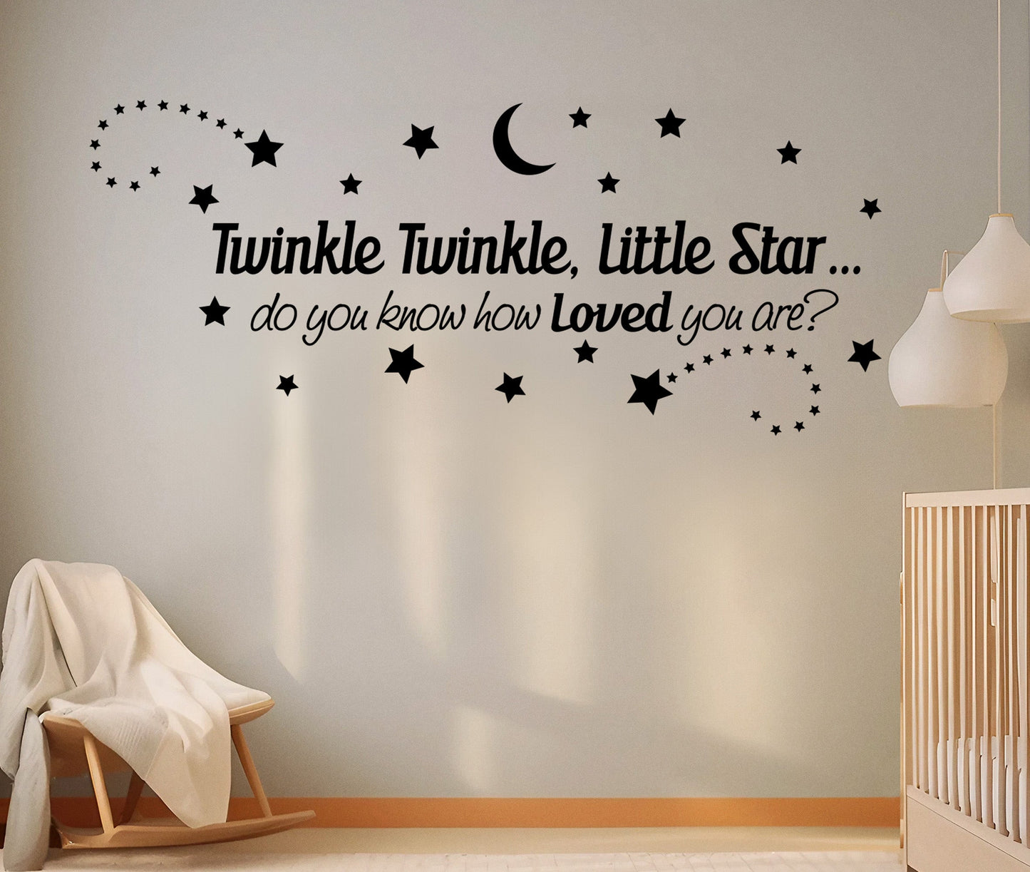 Twinkle Twinkle Little Star Quote Wall Decal Sticker. #6118