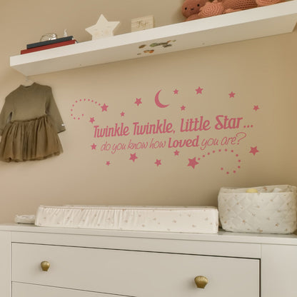 Twinkle Twinkle Little Star Quote Wall Decal Sticker. #6118