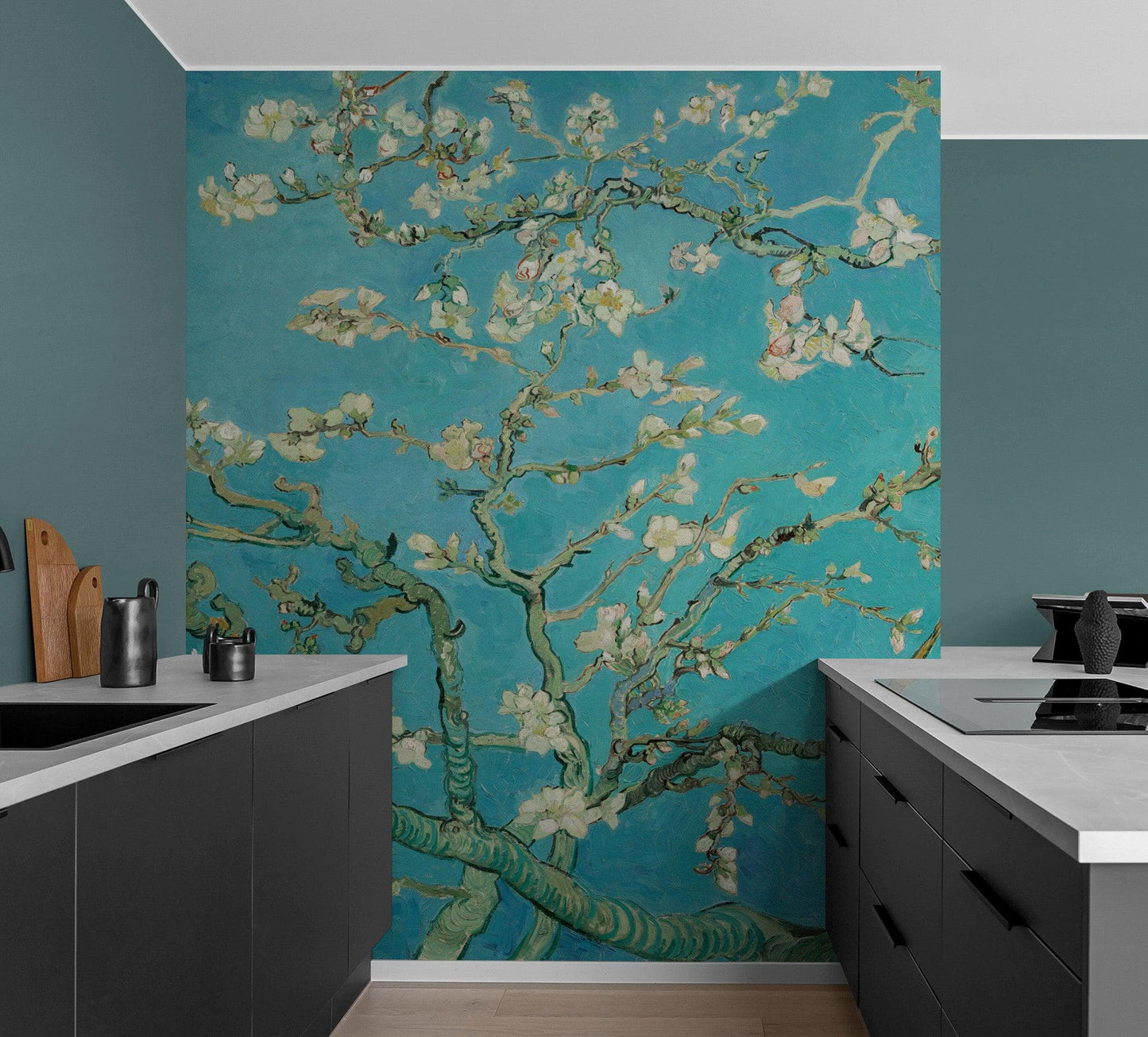 Van Gogh Almond Blossom Painting Wallpaper Mural. #IQ-1261-A