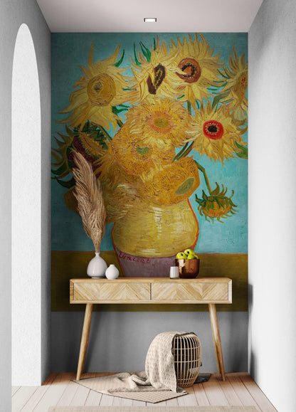 Van Gogh Sunflower Painting Wallpaper Mural. #7039