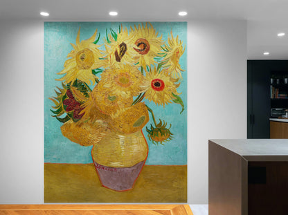 Van Gogh Sunflower Painting Wallpaper Mural. #7039