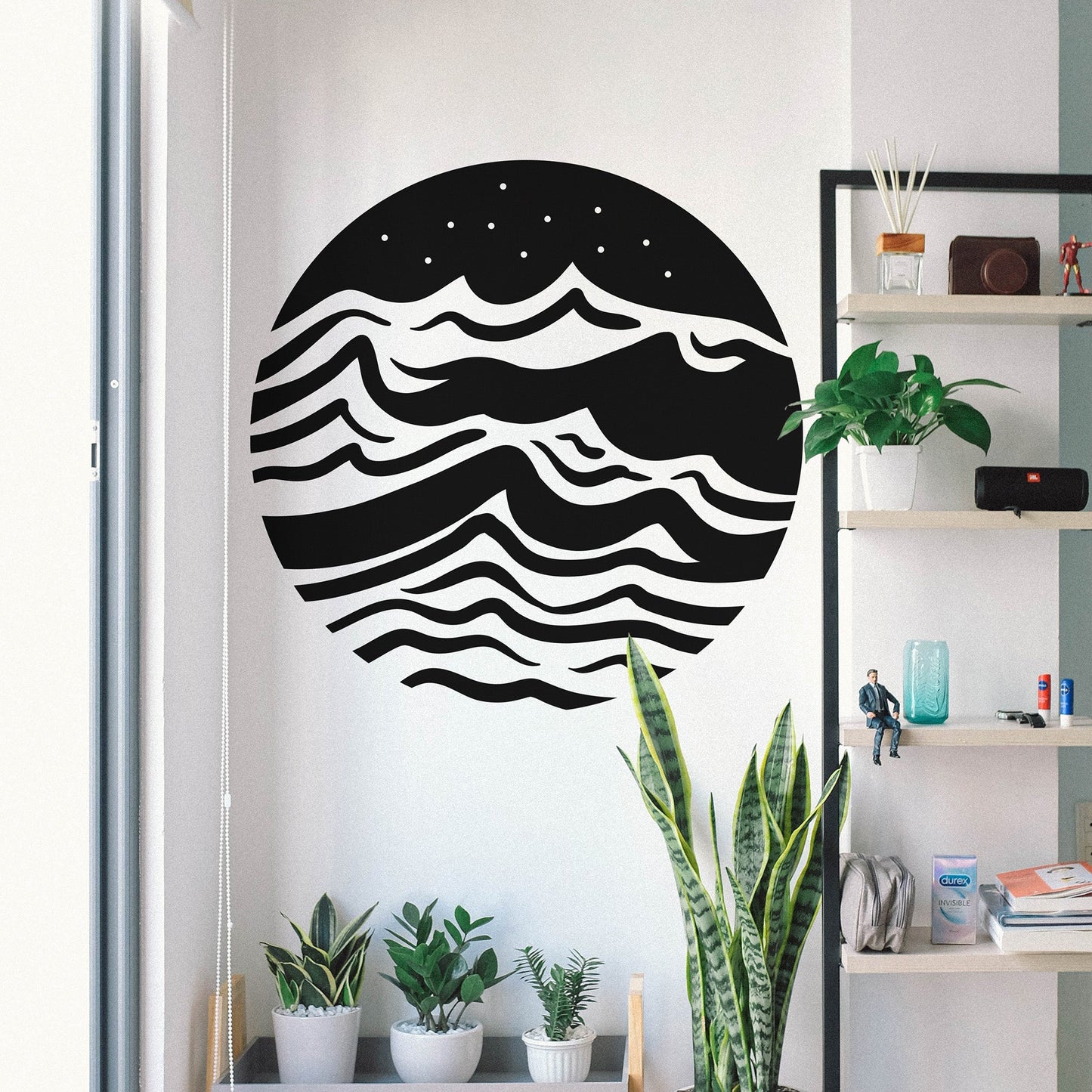 Waves Circle Vinyl Wall Decal Sticker. #OS_MB1243