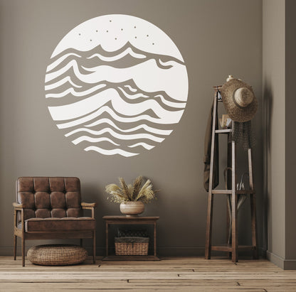 Waves Circle Vinyl Wall Decal Sticker. #OS_MB1243