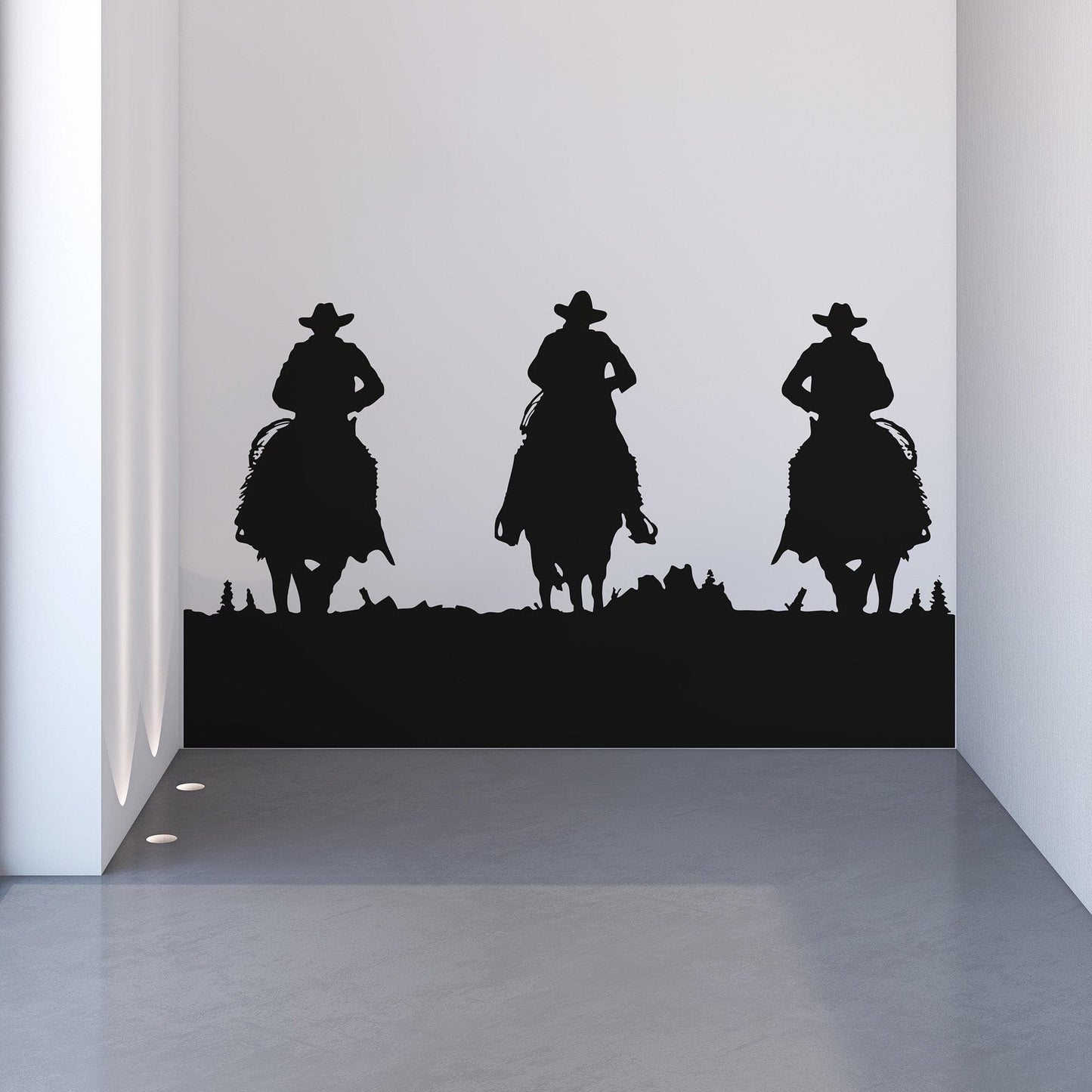 Cowboys Riding into Sunset Wall Decal Sticker. #OS_AA431