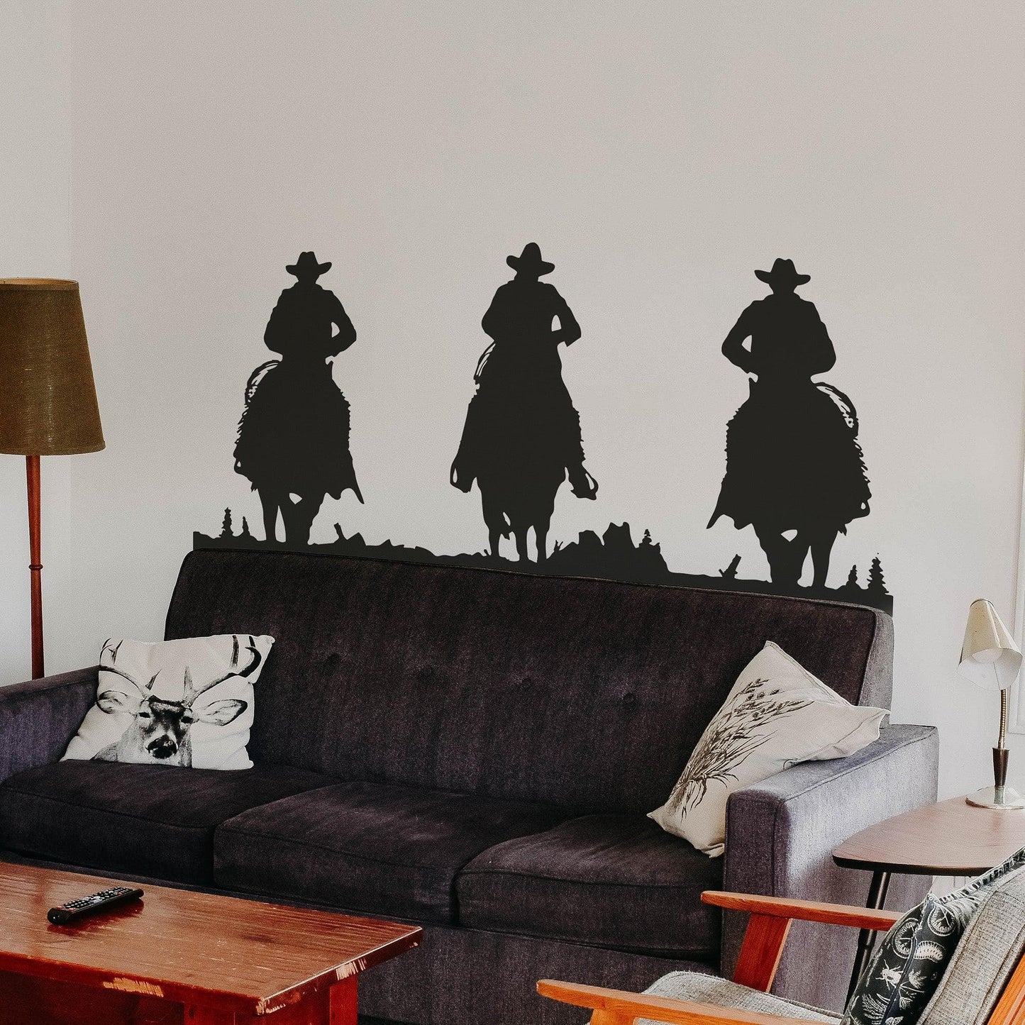 Cowboys Riding into Sunset Wall Decal Sticker. #OS_AA431