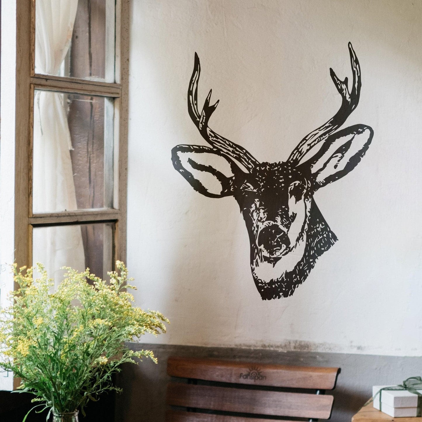 Deer Buck Head Vinyl Wall Decal Sticker.  #649