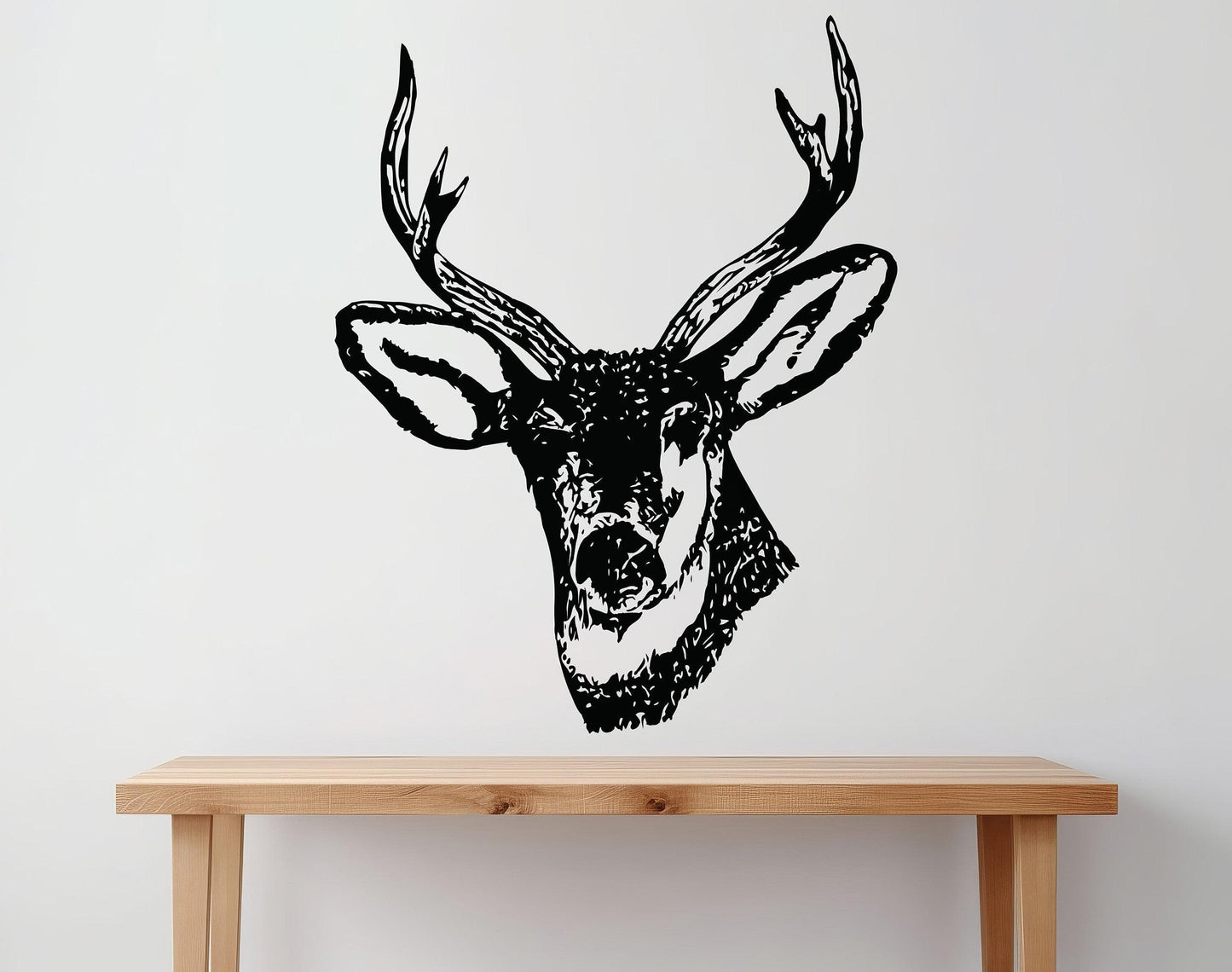 Deer Buck Head Vinyl Wall Decal Sticker.  #649