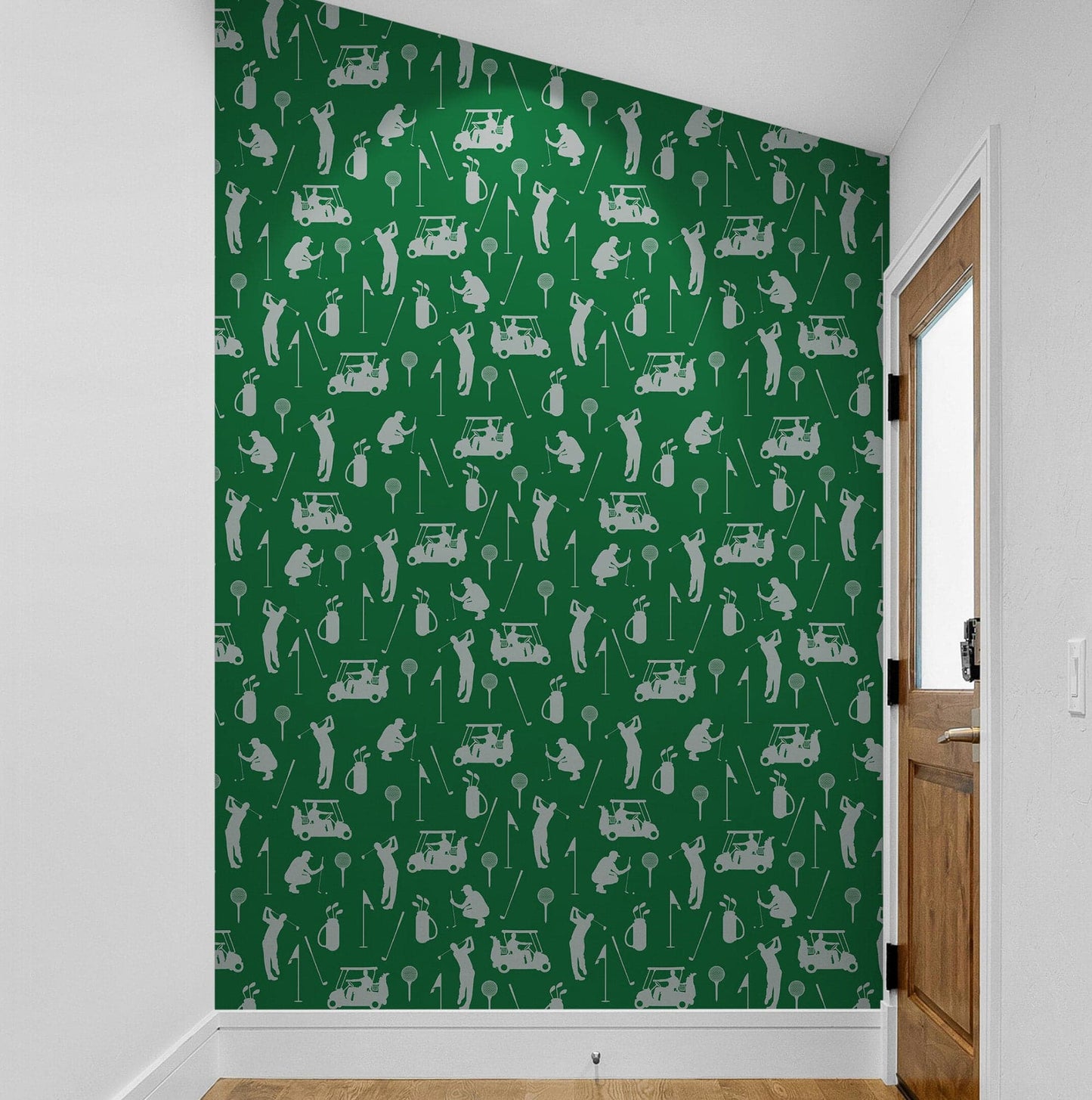 Golf Pattern Green Wallpaper Mural. #6746