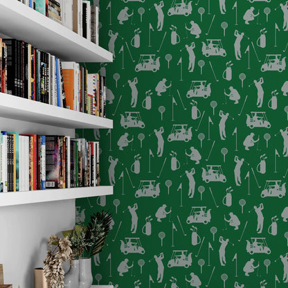 Golf Pattern Green Wallpaper Mural. #6746