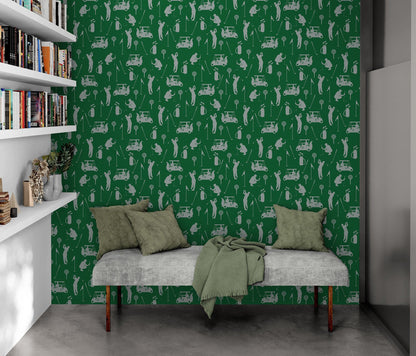 Golf Pattern Green Wallpaper Mural. #6746