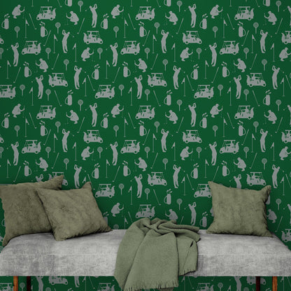Golf Pattern Green Wallpaper Mural. #6746