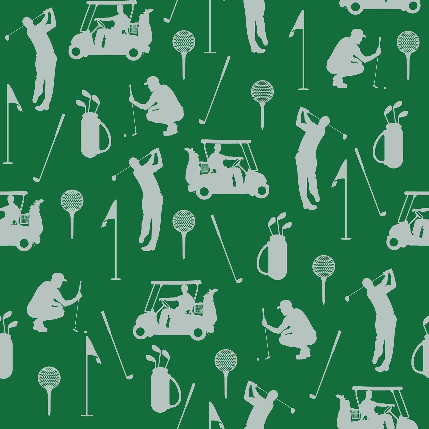 Golf Pattern Green Wallpaper Mural. #6746