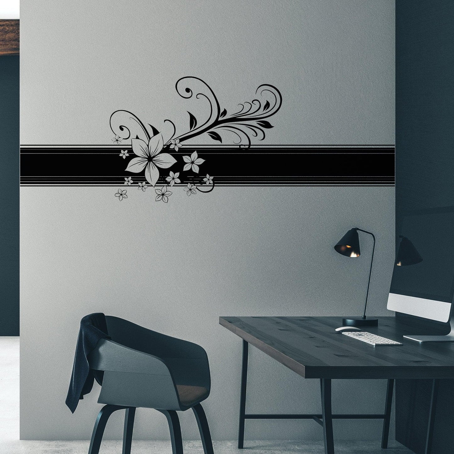 Hawaiian Flower Border Vinyl Wall Decal Sticker. #OS_AA367