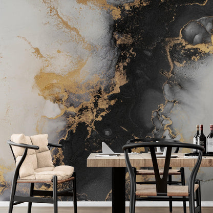 Marble Design Alcohol Ink Abstract Pattern Wallpaper Mural. #FT-448512