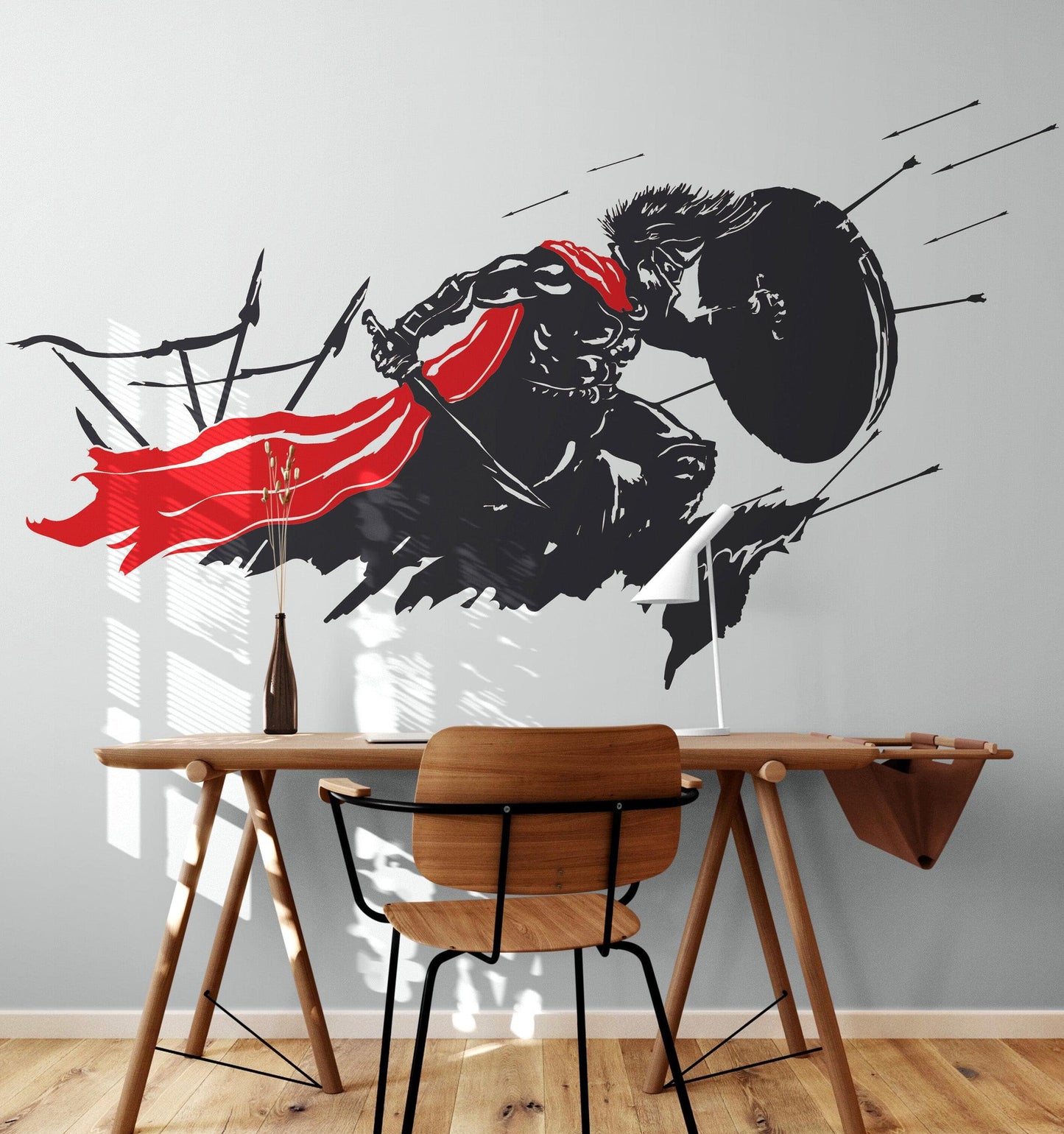 Spartan in Battle Wall Decal. 300 Strong Armored Soldiers in War Design. #GFoster178