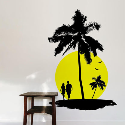 Paradise Sunset Wall Decal. #1142