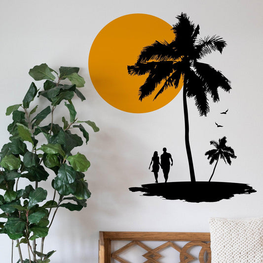 Paradise Sunset Wall Decal. #1142
