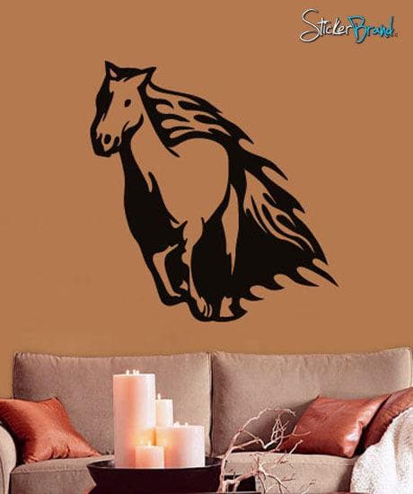 Horse Mustang in Flames Vinyl Wall Art Decal Sticker. #0006