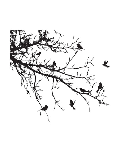 Birds on Tree Branch Vinyl Wall Decal Sticker. #1002