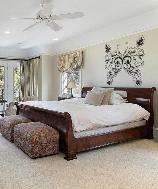 Vinyl Wall Decal Sticker Floral Design Butterfly #1012