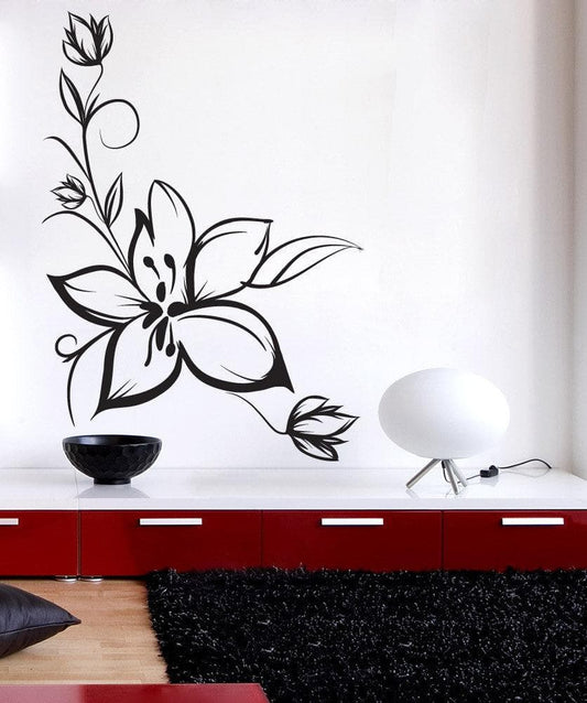 Vinyl Wall Decal Sticker Sketchy Flower #1020