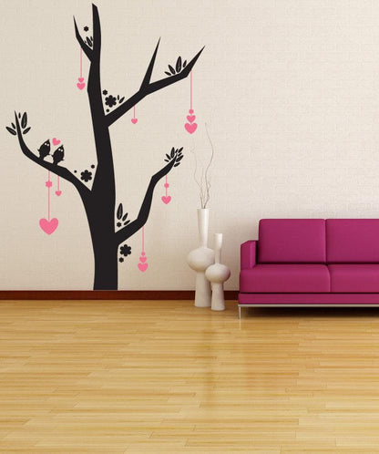 Vinyl Wall Decal Sticker Dangling Heart Tree #1026