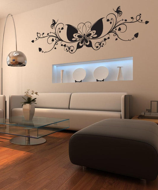 Vinyl Wall Decal Sticker Butterfly Vines #1050