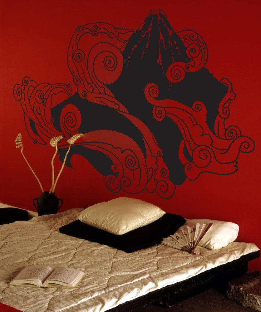 Japanese Mountain Artistic Wall Decal. #1059