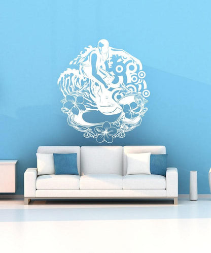 Vinyl Wall Decal Sticker Hawaiian Surfing #1062