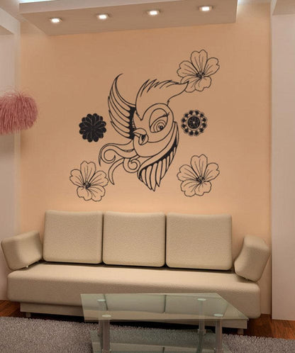 Vinyl Wall Decal Sticker Feminine Bird #1071