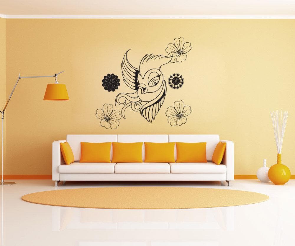 Vinyl Wall Decal Sticker Feminine Bird #1071