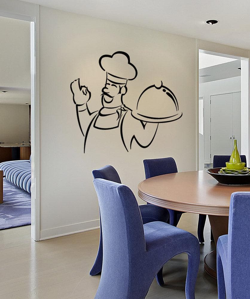 Vinyl Wall Decal Sticker Chef Outline #1088