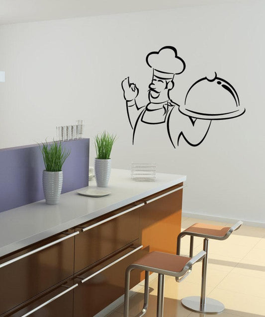 Vinyl Wall Decal Sticker Chef Outline #1088