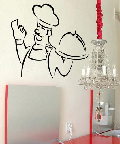 Vinyl Wall Decal Sticker Chef Outline #1088