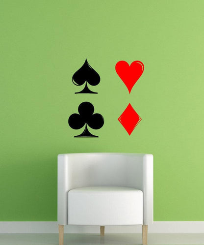 Vinyl Wall Decal Sticker Playing Cards Symbols #1089