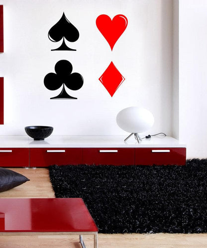 Vinyl Wall Decal Sticker Playing Cards Symbols #1089