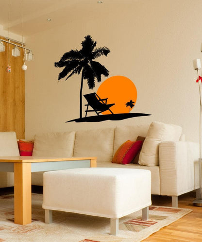 Beach Sunset Vinyl Wall Decal Sticker. #1101