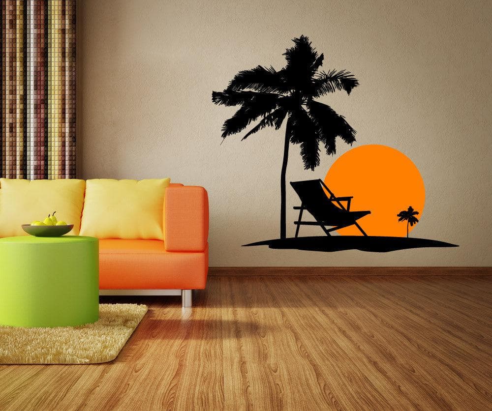 Beach Sunset Vinyl Wall Decal Sticker. #1101