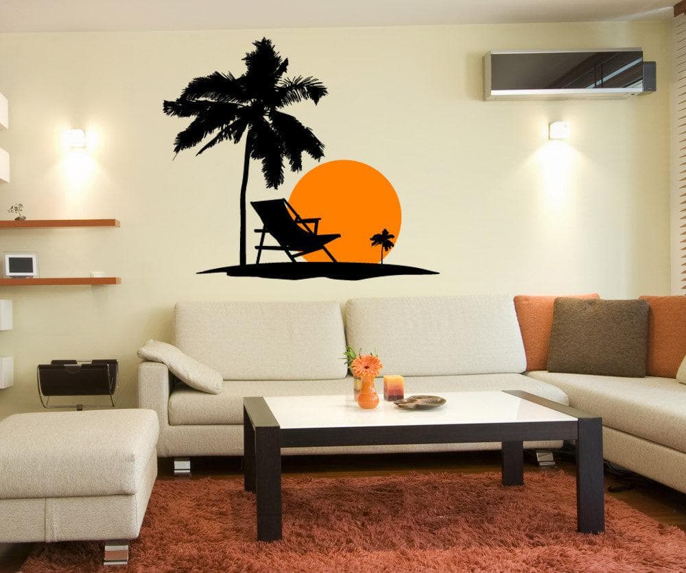 Beach Sunset Vinyl Wall Decal Sticker. #1101