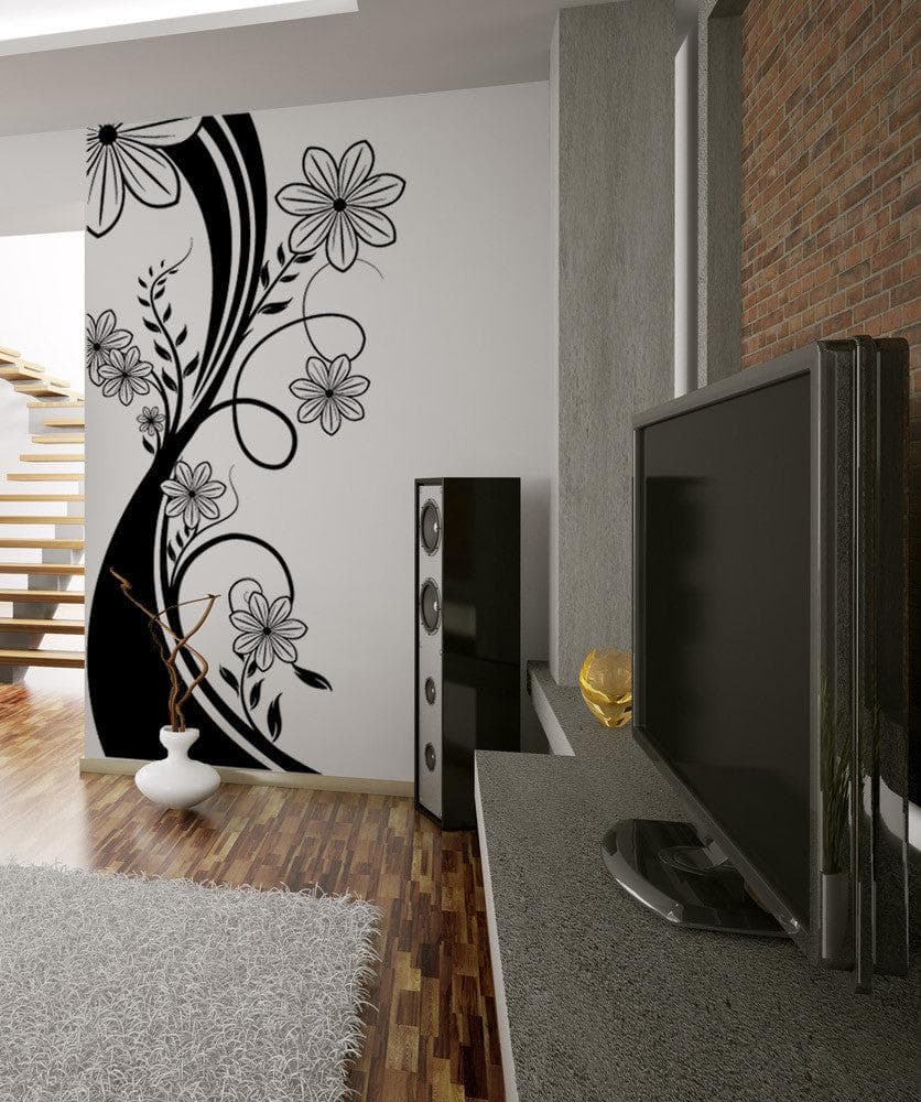 Flower Stalk Vinyl Wall Decal Sticker. #1108