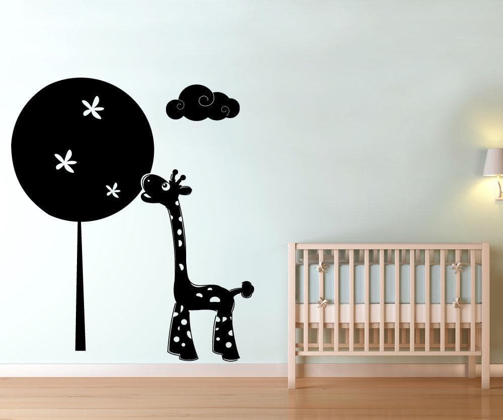Vinyl Wall Decal Sticker Nursery Giraffe and Tree #1115