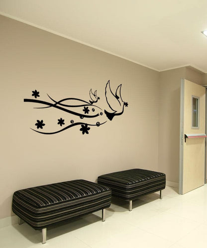 Vinyl Wall Decal Sticker Peace Doves #1116